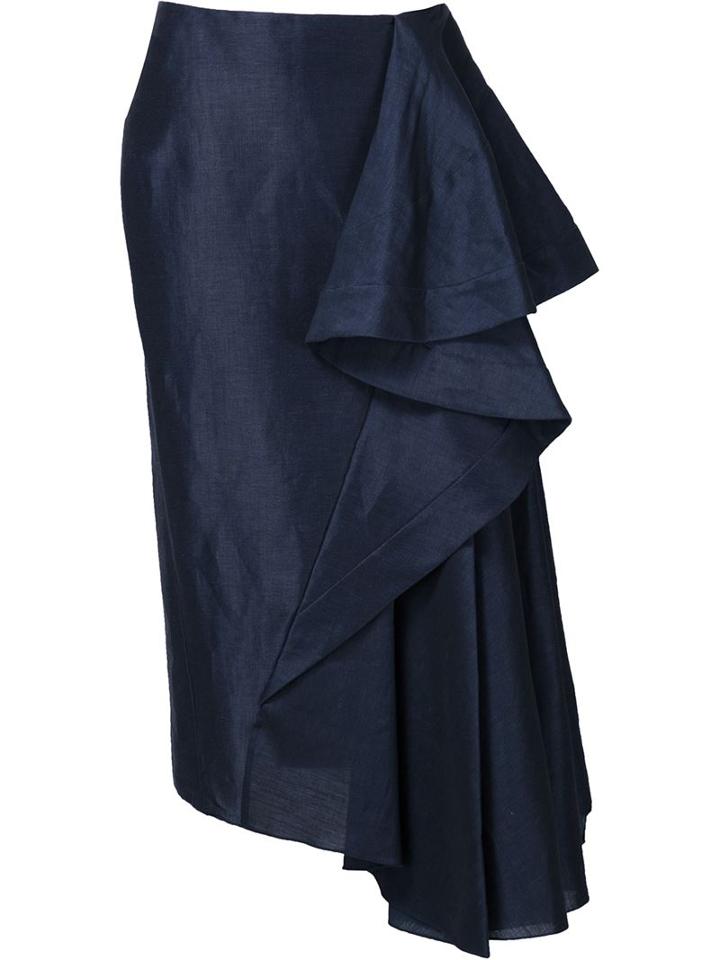 Esteban Cortazar Long Draped Skirt