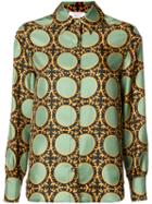 La Double J Circle Print Shirt, Women's, Size: Small, Green, Silk