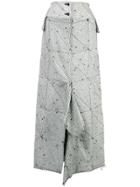 Yohji Yamamoto High Waisted Draped Skirt - White