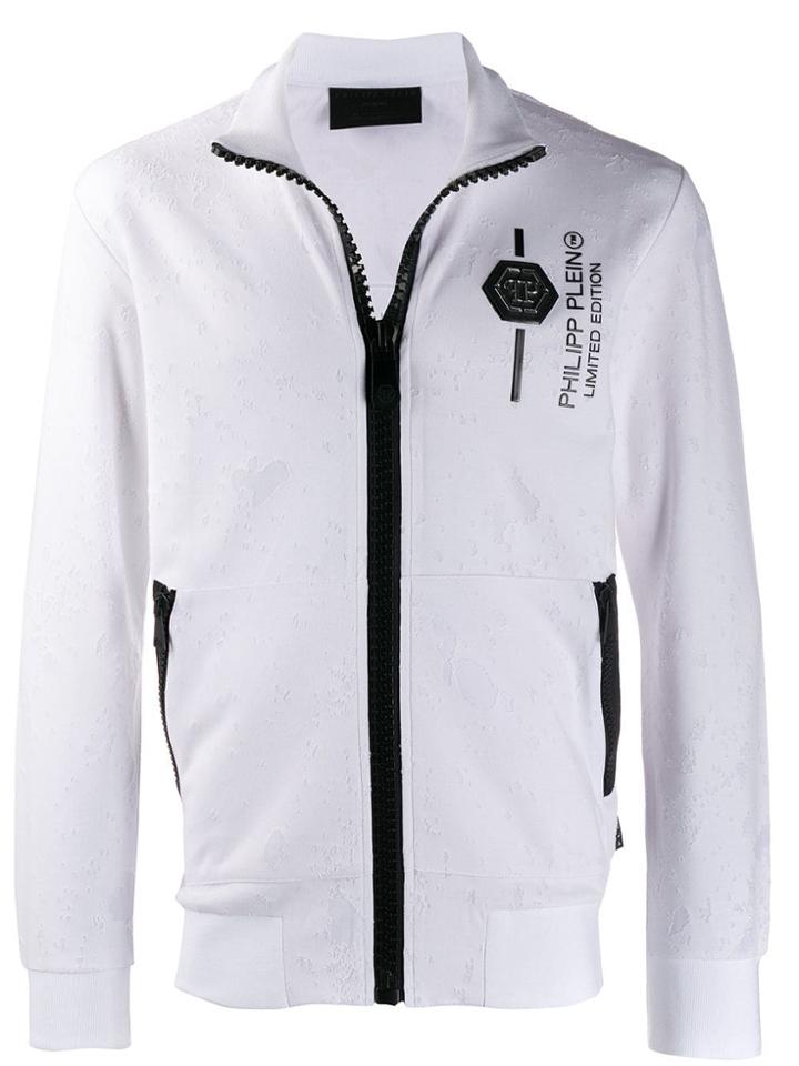 Philipp Plein Destroyed Jogging Jacket - White