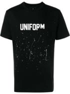 Uniform Experiment Paint Splatter Print T-shirt, Men's, Size: 4, Black, Cotton