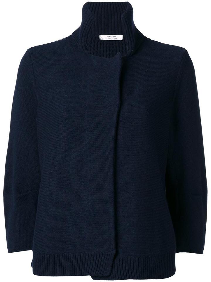 Dorothee Schumacher Three-quarters Sleeve Boxy Cardigan, Women's, Size: 3, Blue, Polypropylene/cashmere/wool