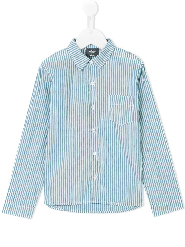 Tocotò Vintage - Stripped Shirt - Kids - Cotton/linen/flax - 4 Yrs, Green