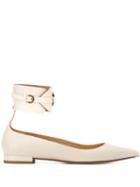 Francesco Russo Ankle Strap Ballerina Shoes - Neutrals