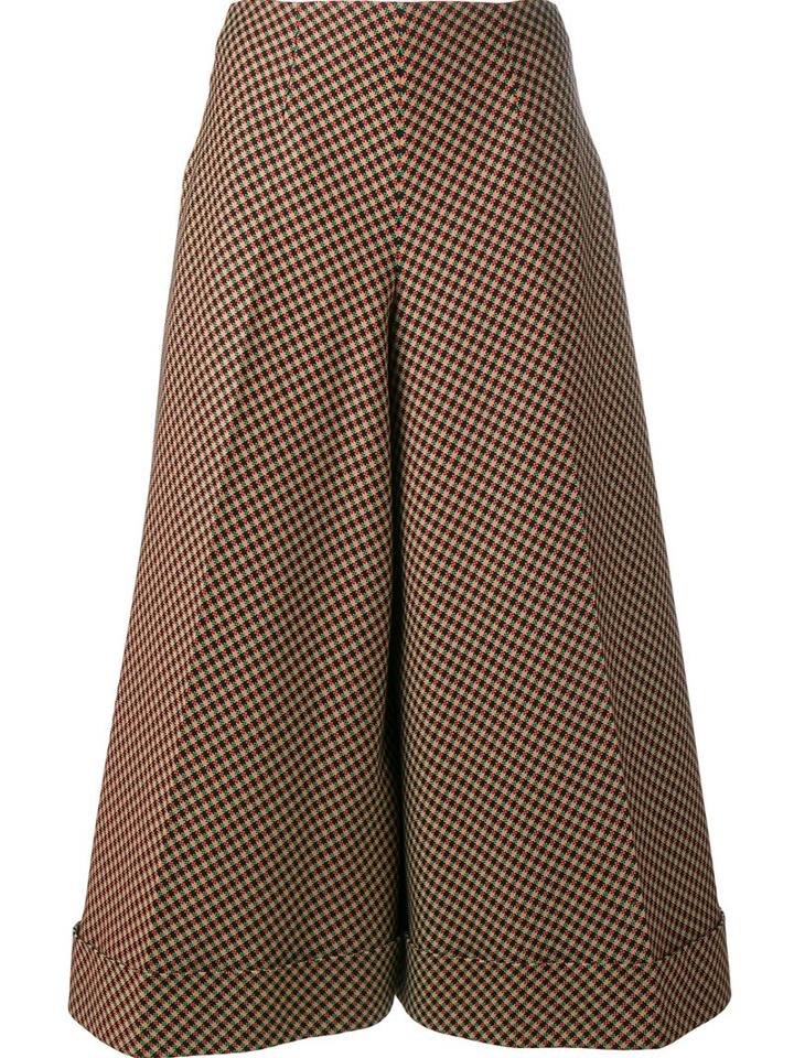 Delpozo Checked Wide Leg Trousers