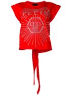 Philipp Plein Rhinestone-embellished Logo T-shirt - Red