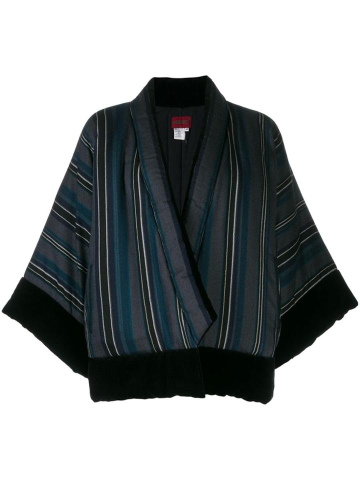 Kenzo Pre-owned Asymmetric Striped Jacket - Black