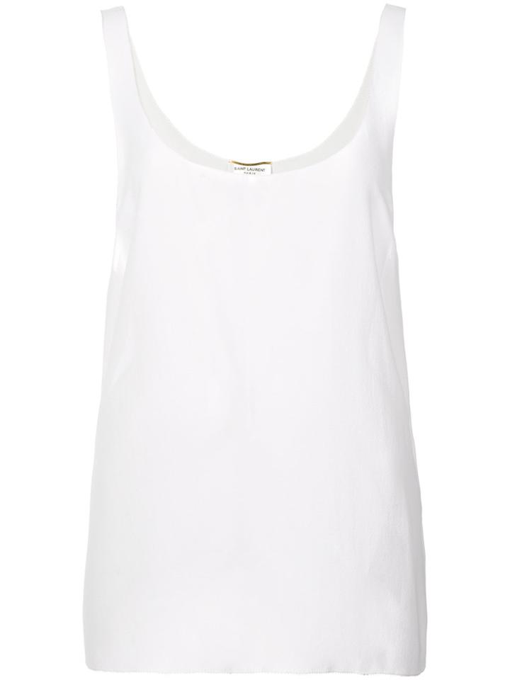 Saint Laurent Scoop Neck Tank Top - White