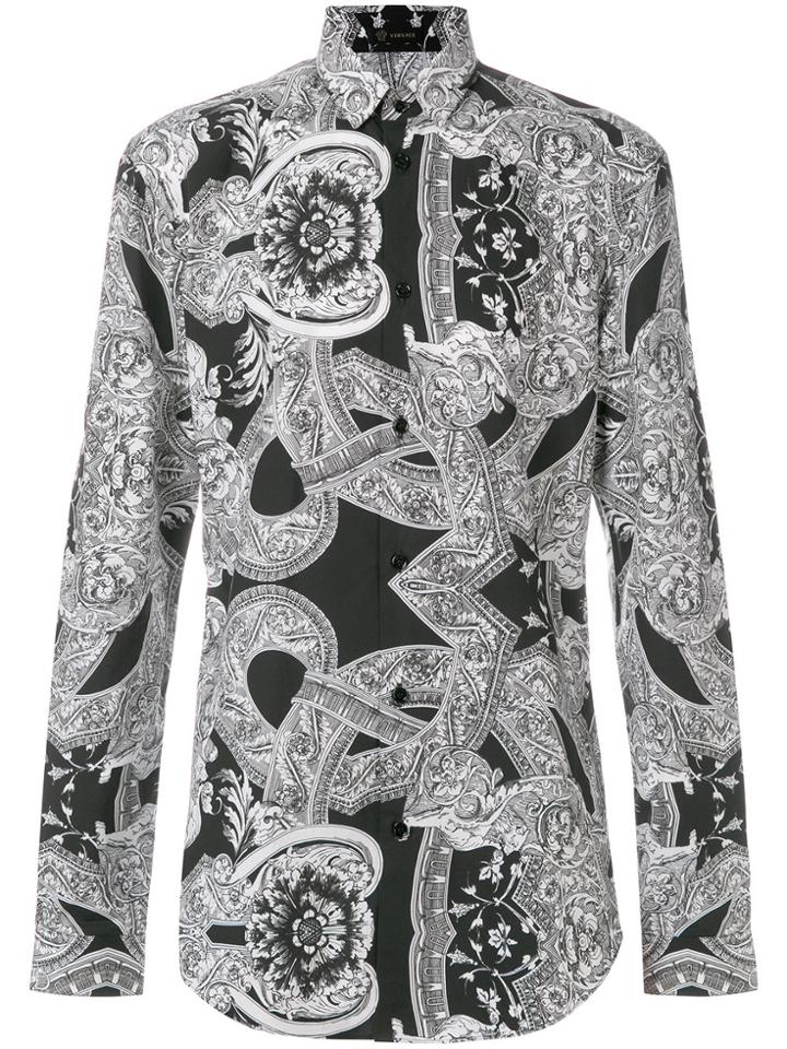 Versace Monochrome Printed Shirt - White
