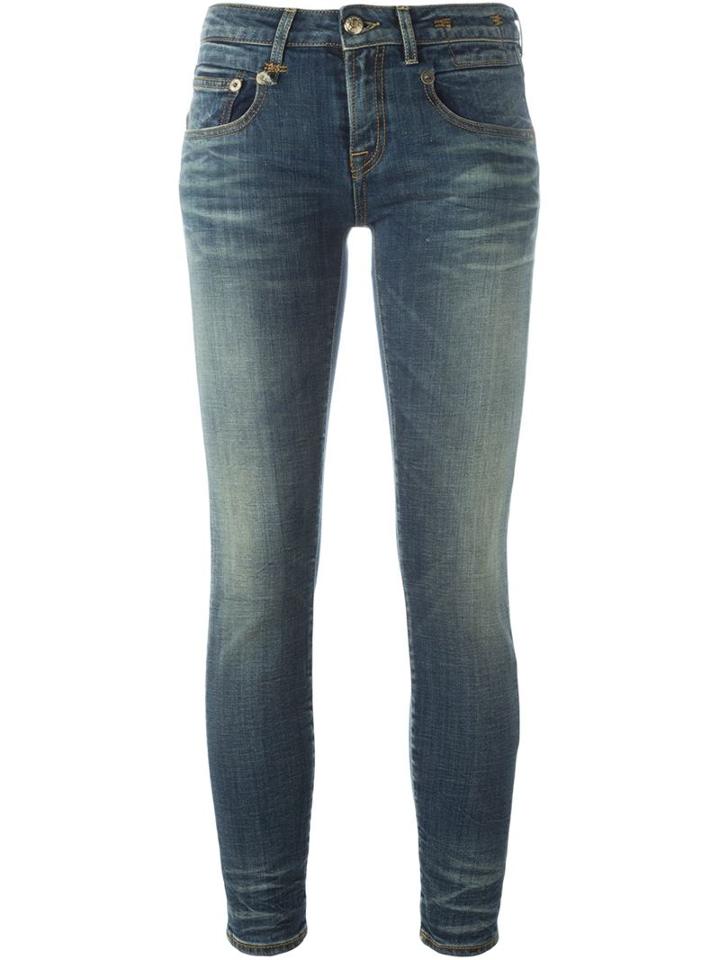 R13 Skinny Jeans, Women's, Size: 27, Blue, Cotton/spandex/elastane/calf Leather