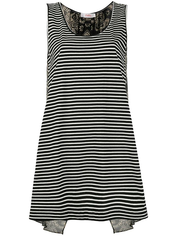 Jucca - Striped Tank Top - Women - Cotton/shell (white) - L, Cotton/shell