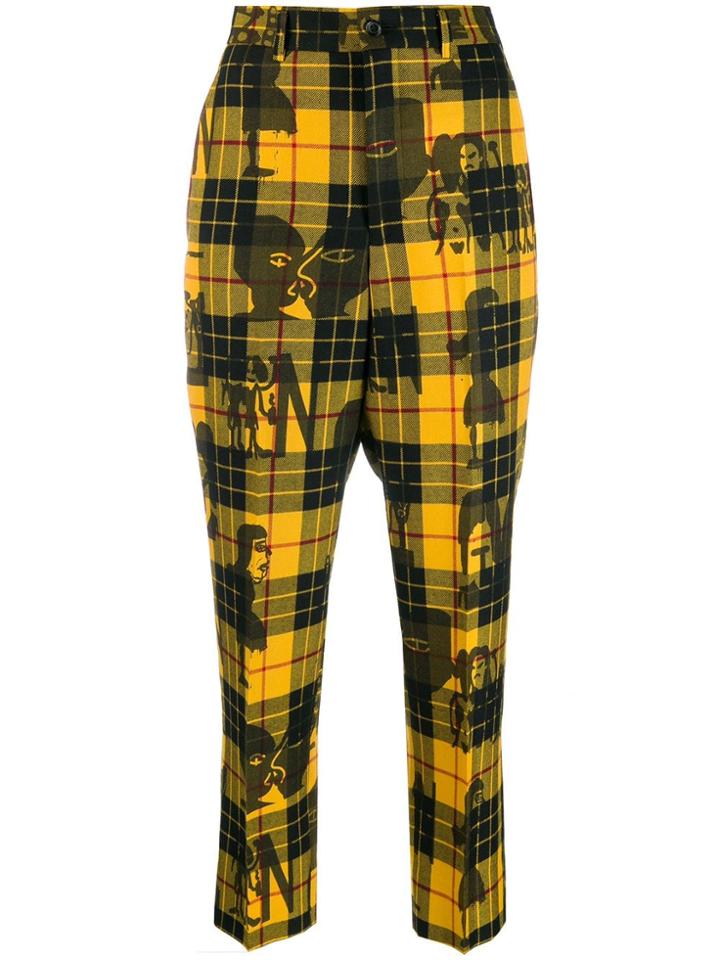 Comme Des Garçons Tartan Check Trousers - Yellow