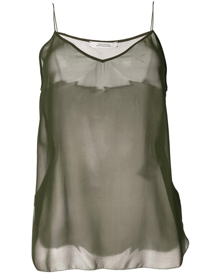 Dorothee Schumacher Sheer Silk Tank Top - Green
