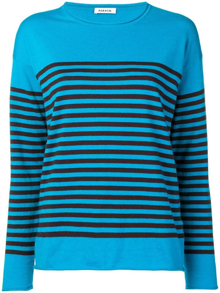 P.a.r.o.s.h. Striped Cashmere Blend Jumper - Blue