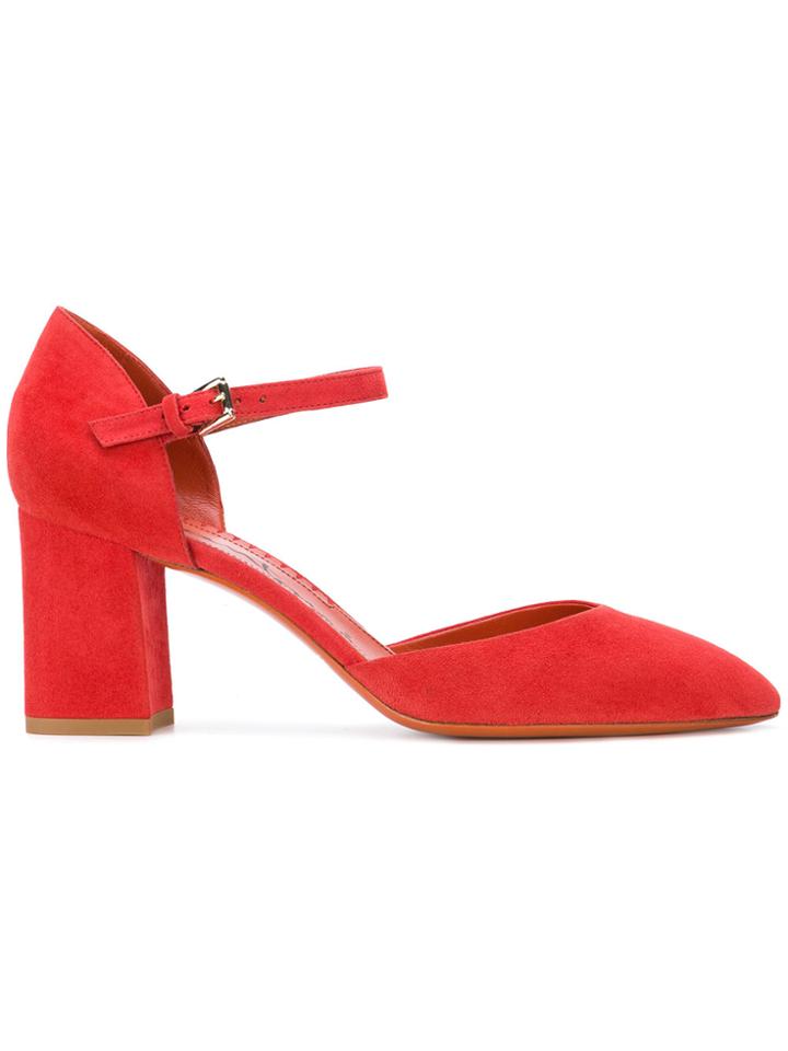 Santoni Pointed Pumps - Red