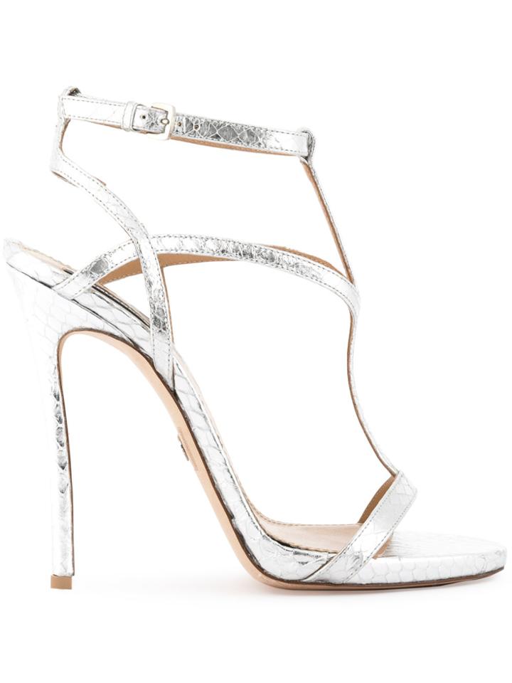 Dsquared2 Snake Embossed Evening Treasures Sandals - Metallic