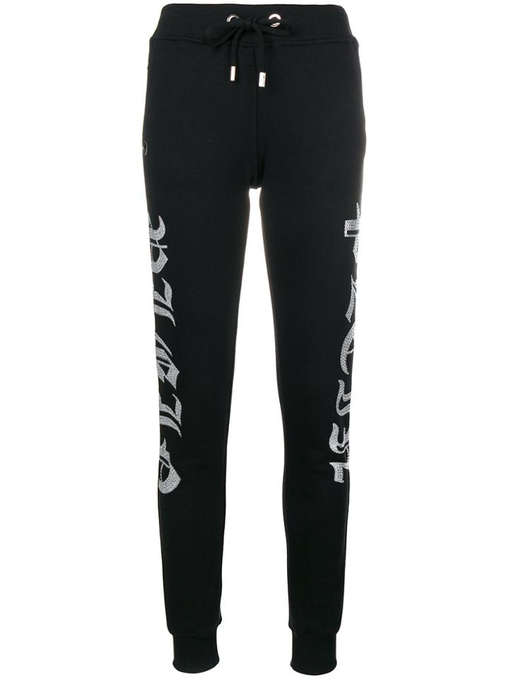 Philipp Plein Logo Drawstring Trousers - Black