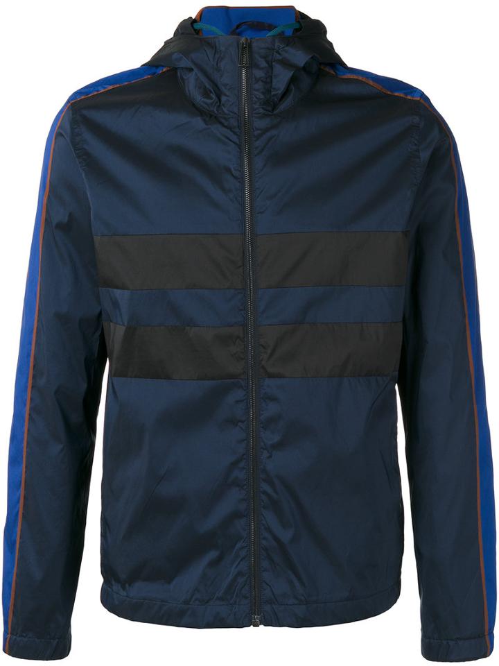 Ps By Paul Smith Hooded Anorak Jacket, Men's, Size: Large, Blue, Nylon/polyester