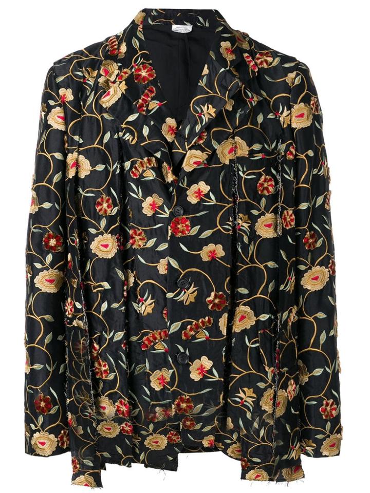 Comme Des Garçons Homme Plus Floral Loose-fit Blazer - Black