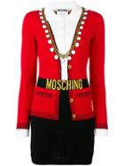 Moschino - Illusion Knitted Dress - Women - Cotton - 42, Red, Cotton