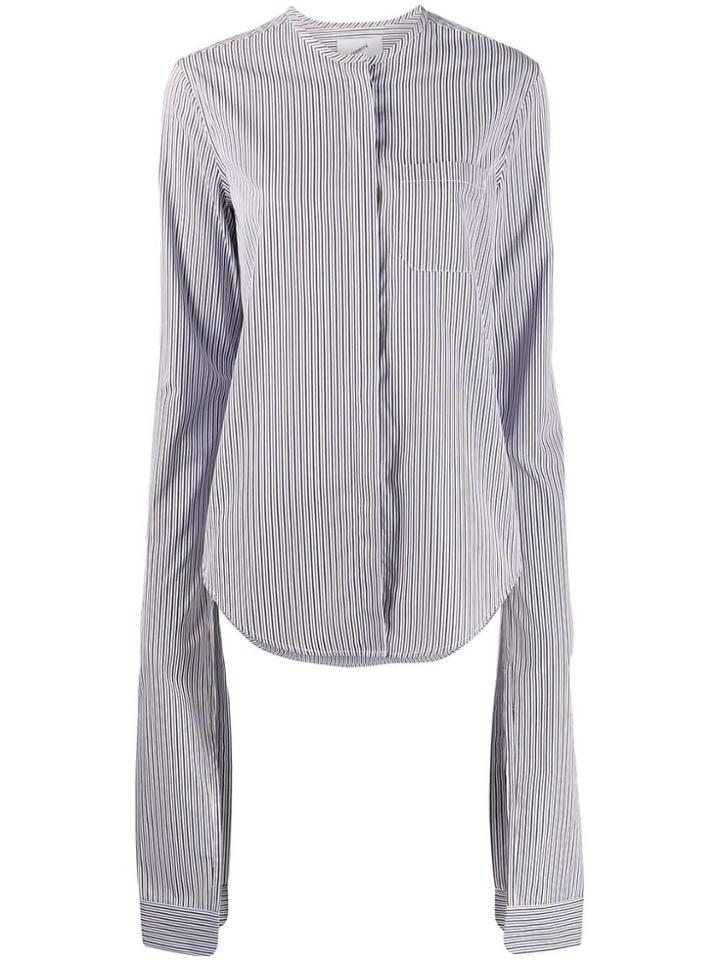 Coperni Extra Long Sleeve Striped Shirt - Blue
