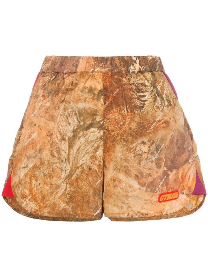 Heron Preston High-waisted Camouflage Shorts - Neutrals