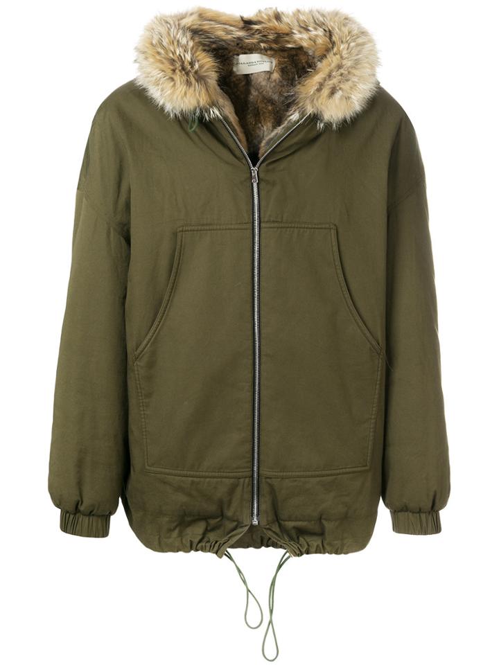 Holland & Holland Fur Hood Jacket - Green
