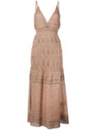 M Missoni - Zig-zag Detail Dress - Women - Polyamide/polyester/viscose/metallic Fibre - 44, Brown, Polyamide/polyester/viscose/metallic Fibre