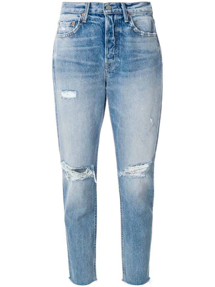 Grlfrnd Destroyed Straight Jeans - Blue