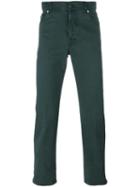 Kiton Slim-fit Trousers, Men's, Size: 35, Green, Cotton/spandex/elastane/lyocell