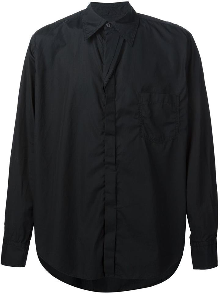 Yohji Yamamoto Plain Shirt, Men's, Size: 3, Black, Cotton
