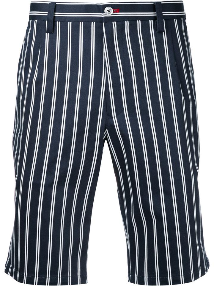 Guild Prime - Nautical Striped Shorts - Men - Polyester/polyurethane/rayon - 3, Blue, Polyester/polyurethane/rayon
