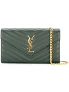 Saint Laurent Monogram Chain Wallet - Green