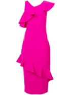 Christian Siriano Ruffle-trim Midi Dress - Pink