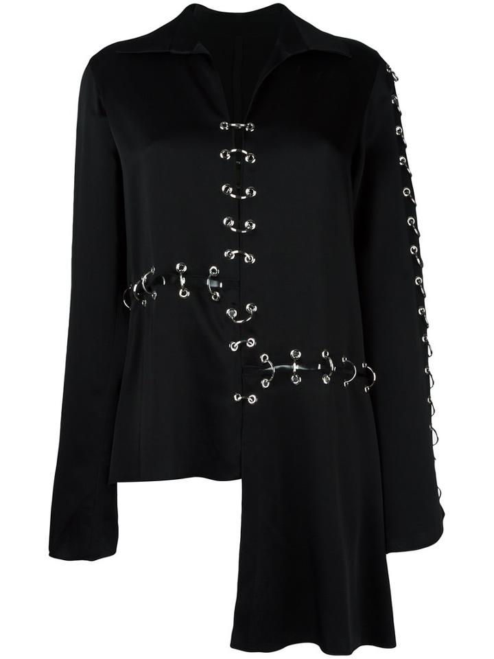 Christopher Kane Ring Detail Blouse, Women's, Size: 40, Black, Acetate/viscose/iron