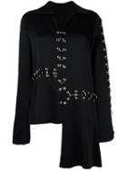 Christopher Kane Ring Detail Blouse, Women's, Size: 40, Black, Acetate/viscose/iron