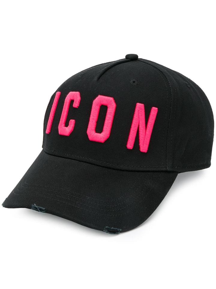 Dsquared2 Icon Distressed Baseball Cap - Black