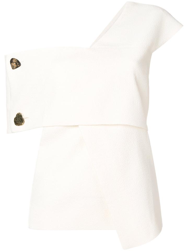 Rejina Pyo Asymmetric Wrap Top - White