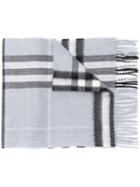 Burberry Cashmere Fringed Scarf - Blue