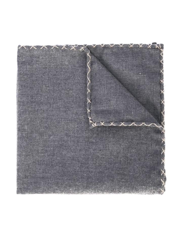 Eleventy Classic Plain Pocket Square - Grey