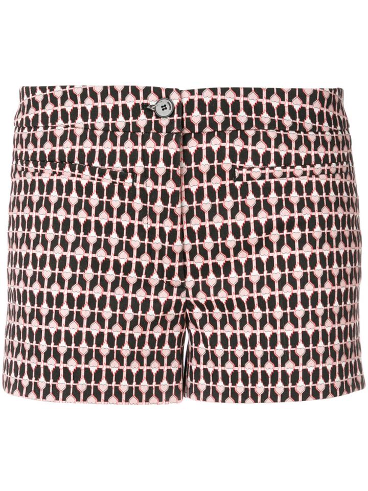 Dondup Heart Print Shorts - Pink & Purple
