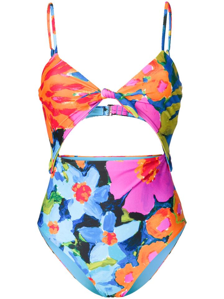 Mara Hoffman Floral Print Cut-out Swimsuit - Multicolour