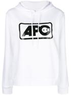 A.p.c. Logo Printed Hoodie - White