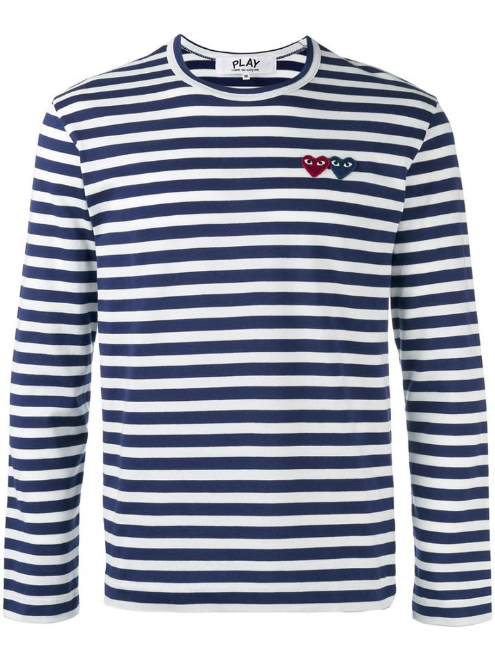 Comme Des Garçons Play - Breton Stripe T-shirt - Men - Cotton - Xl, Blue, Cotton