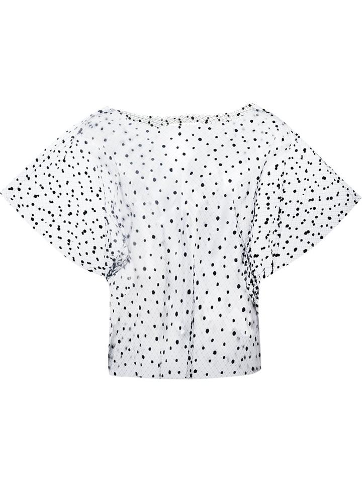 Julien David Sheer Polka Dot Blouse