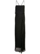 Michelle Mason Double Layer Maxi Gown - Black