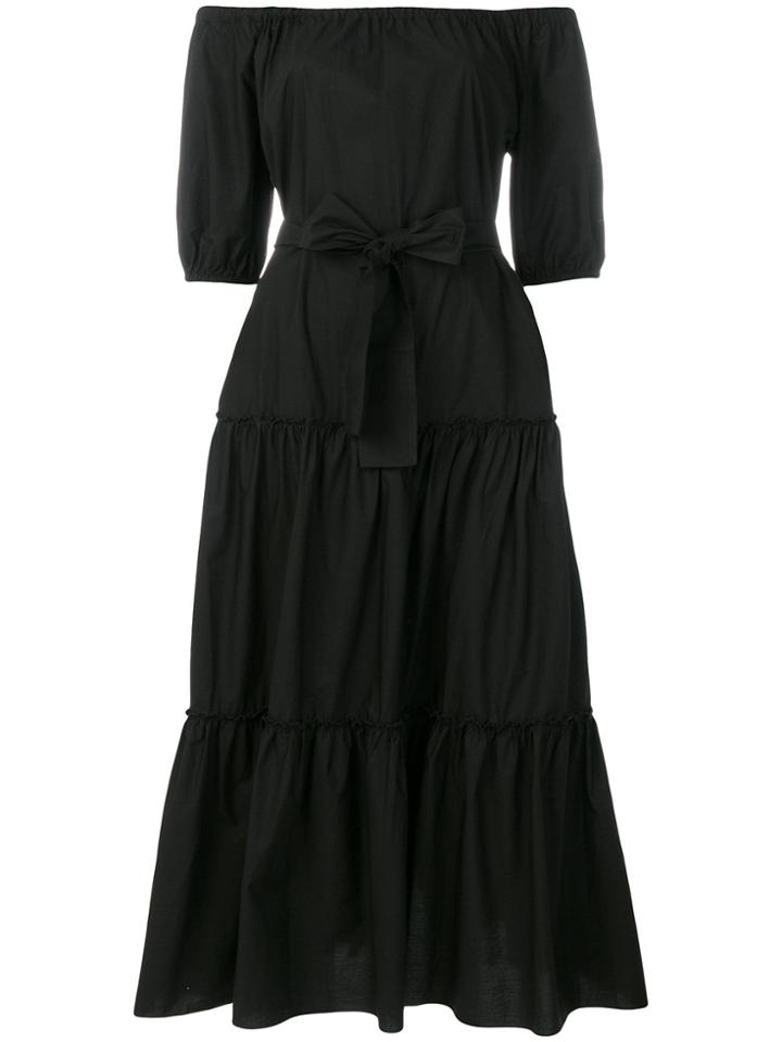 Roberto Collina Off-shoulder Flared Dress - Black