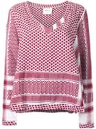 Cecilie Copenhagen V-neck Top, Women's, Red, Cotton
