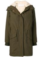 See By Chloé Zipped Hooded Parka Coat - Green