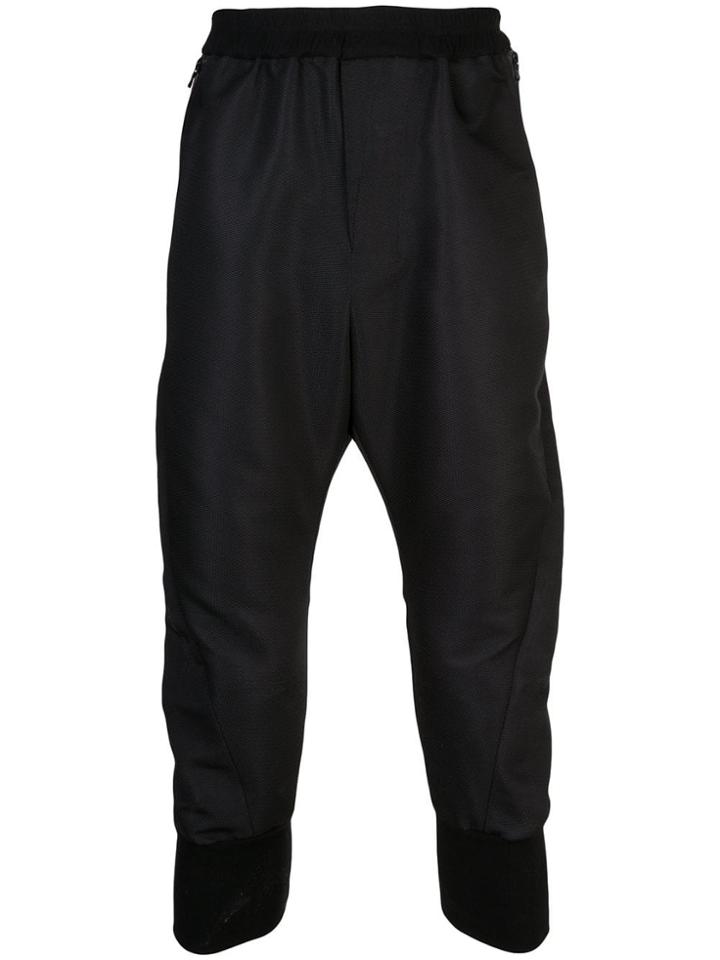 Julius Cropped Tailored Track Trousers - Black
